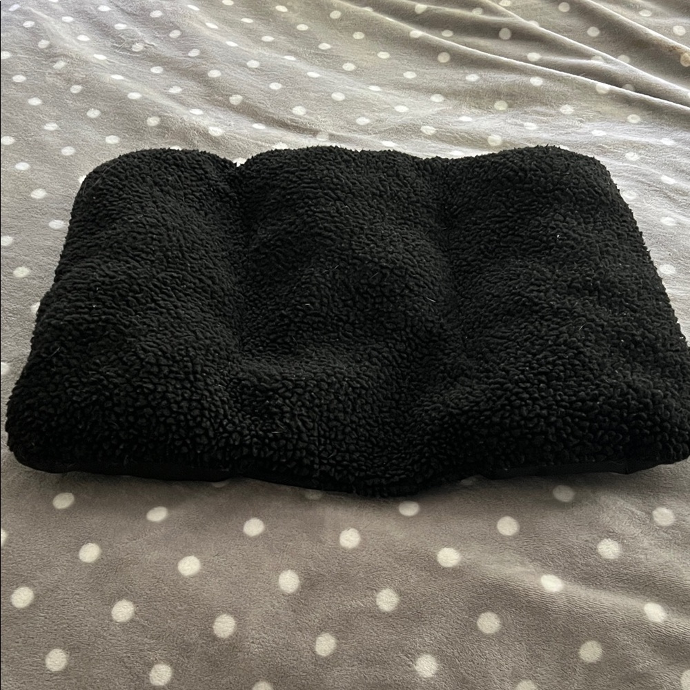 Black Faux Sherpa Cushion Dog Pillow 16x21